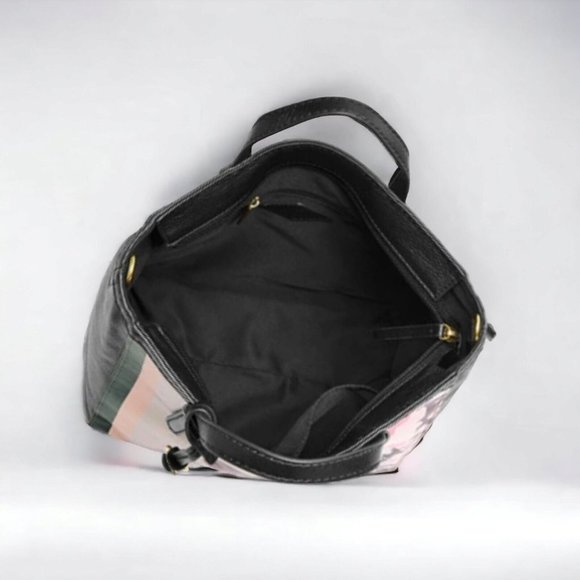 FOSSIL Camilla Small Backpack Black Floral Leather Tote - Medium in Size - Picture 4 of 7